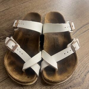 Birkenstock White Cross-Strap Sandals - Mayari Style